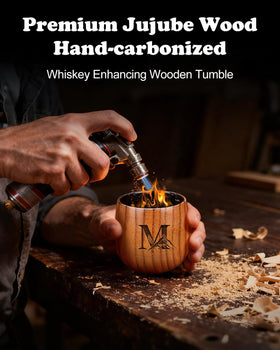 Argefkeen 10-ounce wooden whiskey tumbler ideal for bourbon