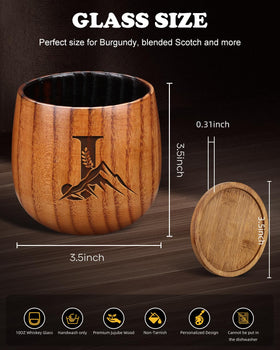 Argefkeen 10-ounce old-fashioned glass showcases premium wood and flavor-enhancing design