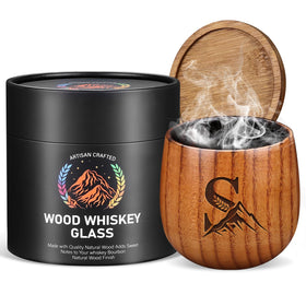 Argefkeen charred wooden whiskey glass pouring with smooth finish for tasting