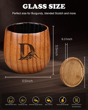 Argfkeen wooden bourbon tumbler highlighting ergonomic grip for comfort.