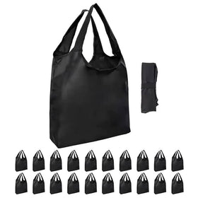Aricsen 20-pack foldable grocery bags folded compactly for space-saving storage.