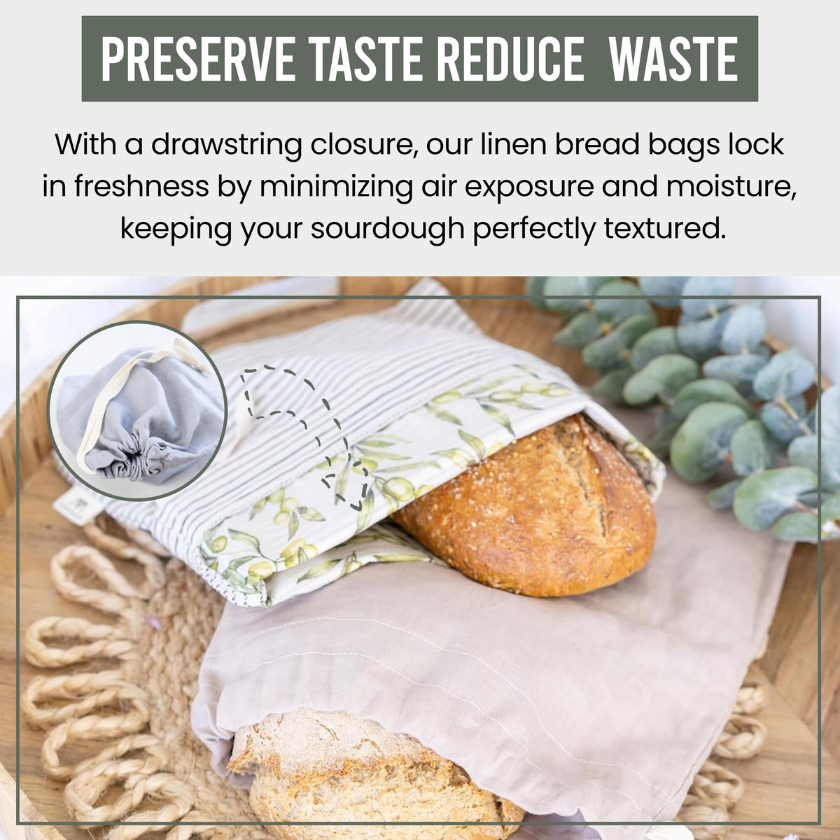Ark & Aron 11x14 bread bags fit rustic and sandwich loaves.