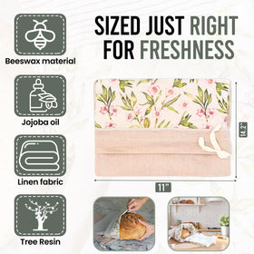 Ark & Aron interior pattern on linen bread bag highlighting breathable design.
