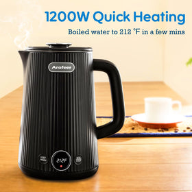 Arofeer 1.7L kettle wide-mouth opening for easy filling and cleaning.