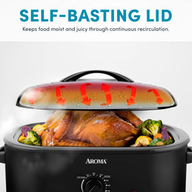 AROMA defrost and keep warm functions help plan serving time.