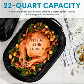 AROMA 18Qt roaster oven temperature control supports roasting and baking.