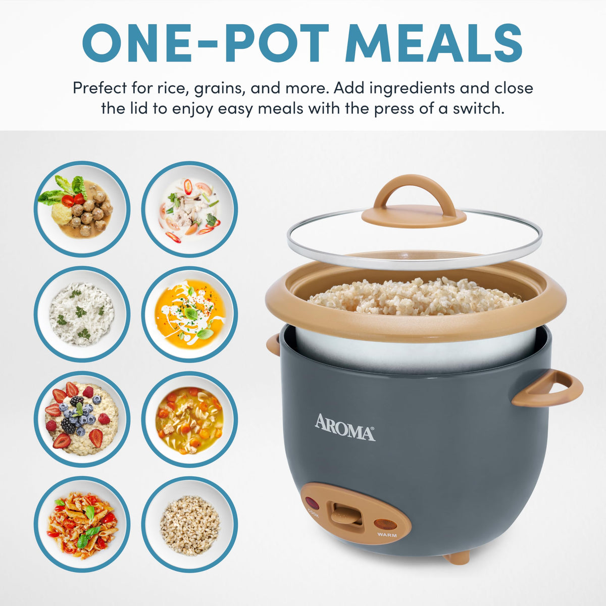 CoreCoat inner pot shown, PFAS-free ceramic surface for easy cleaning.