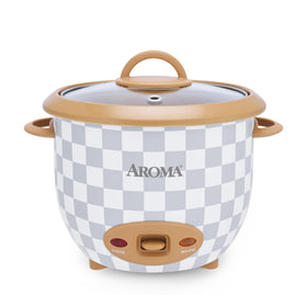 AROMA 6-Cup pot-style rice cooker with PFAS-free CoreCoat ceramic surface for simple meals