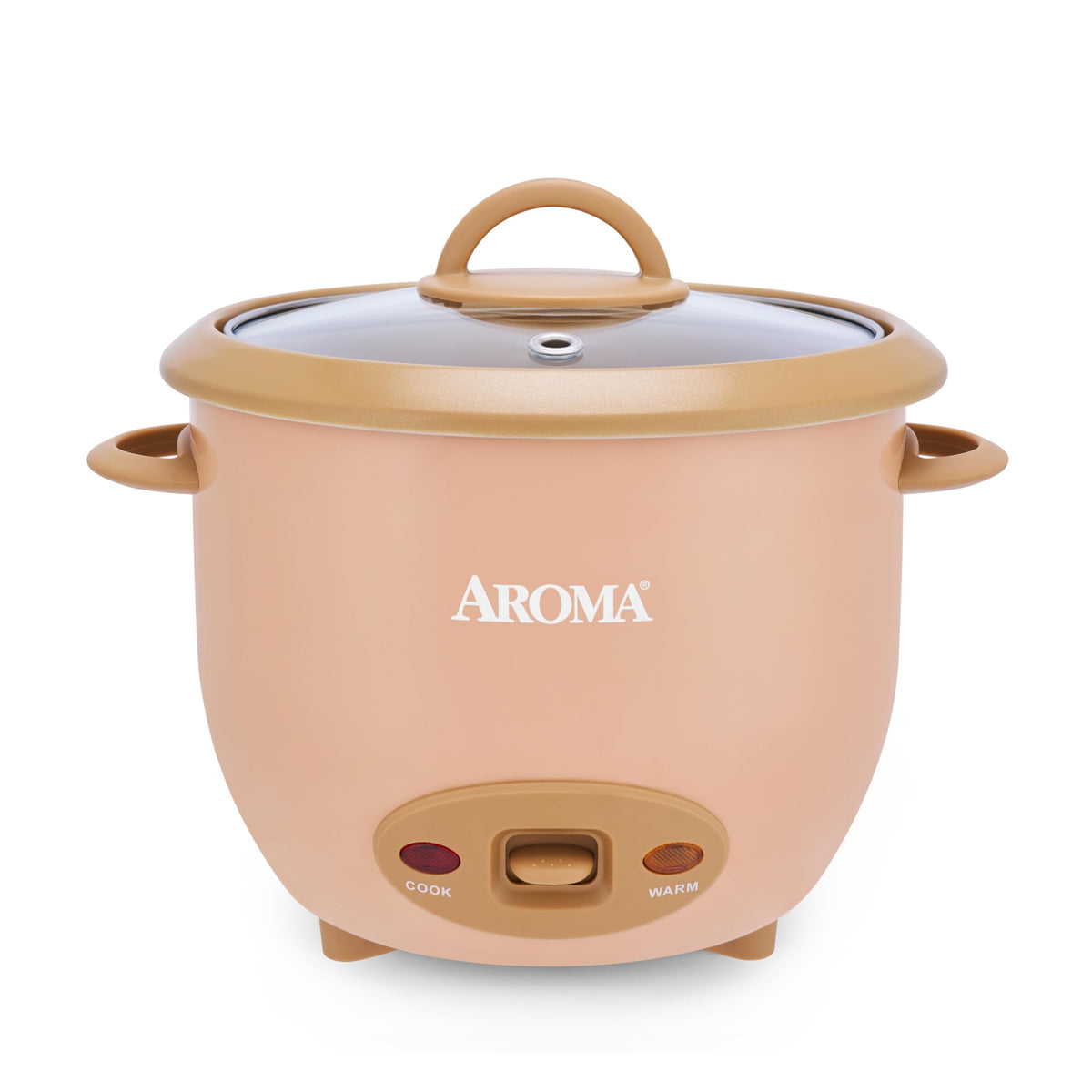 AROMA 6-Cup pot-style rice cooker with CoreCoat inner pot for easy cleaning.