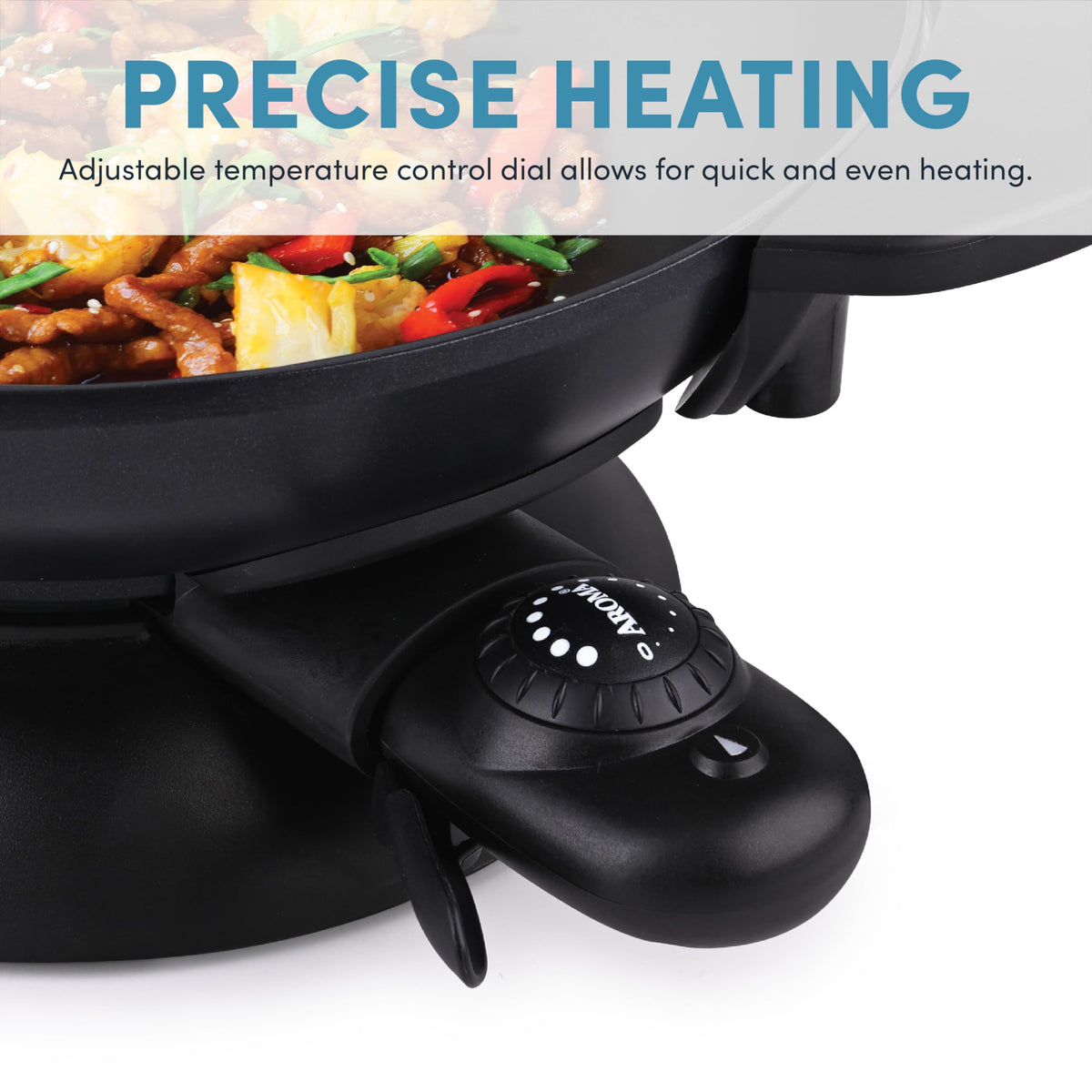 Close-up of ARoma AEW-306 ceramic nonstick coating for easy cleanup