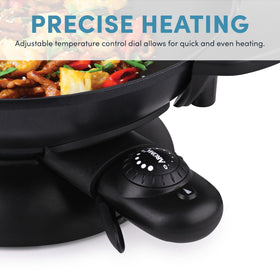 Close-up of ARoma AEW-306 ceramic nonstick coating for easy cleanup
