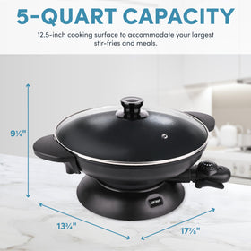 AROMA AEW-306 tempered glass lid highlighting heat retention and view of contents