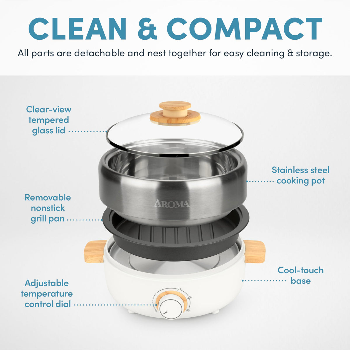 AROMA AMC-130 heat base with adjustable temperature control.