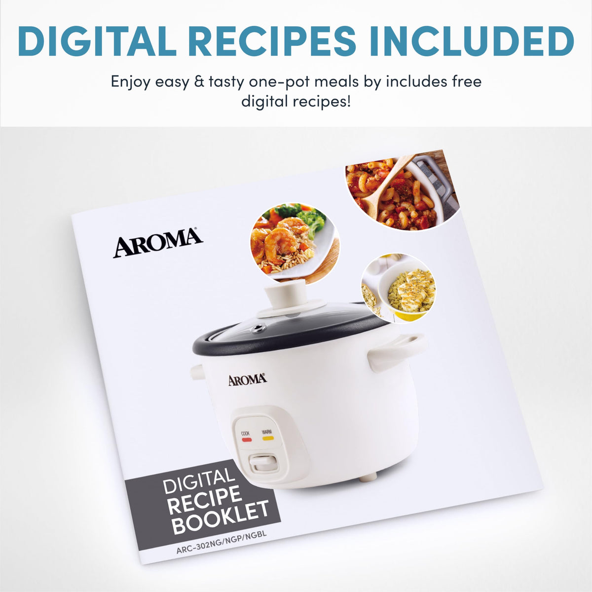 AROMA ARC-302NGBL blue plated dish ready to serve.