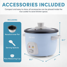 AROMA ARC-302NGBL blue one-touch operation for simple meals.