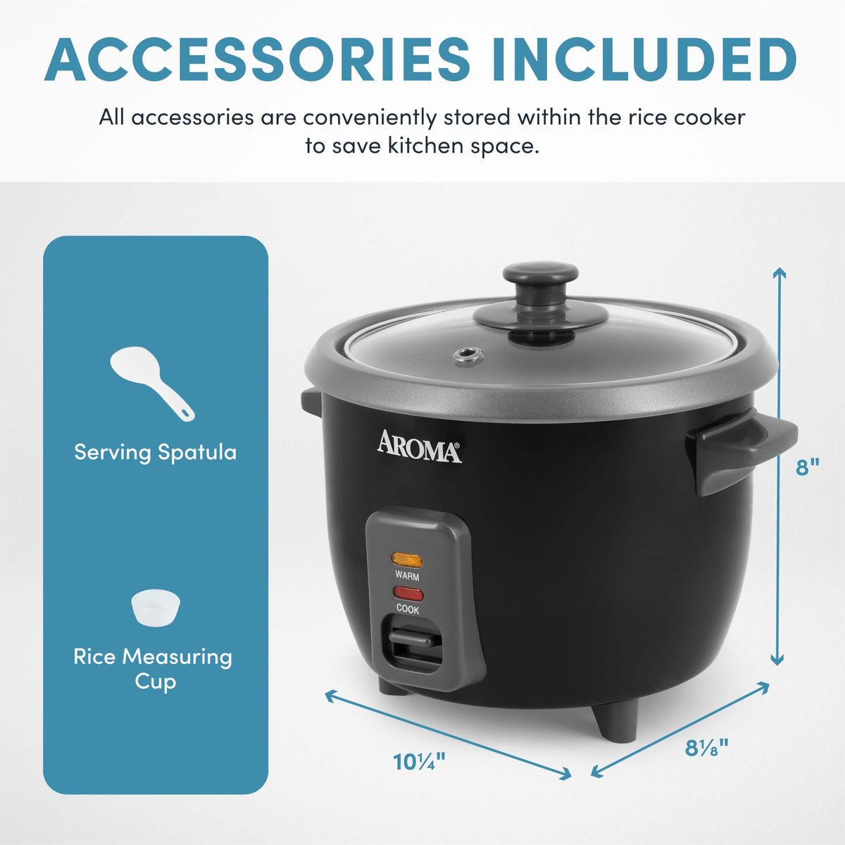 AROMA ARC-363NGB easy one-touch operation for simple weeknight meals