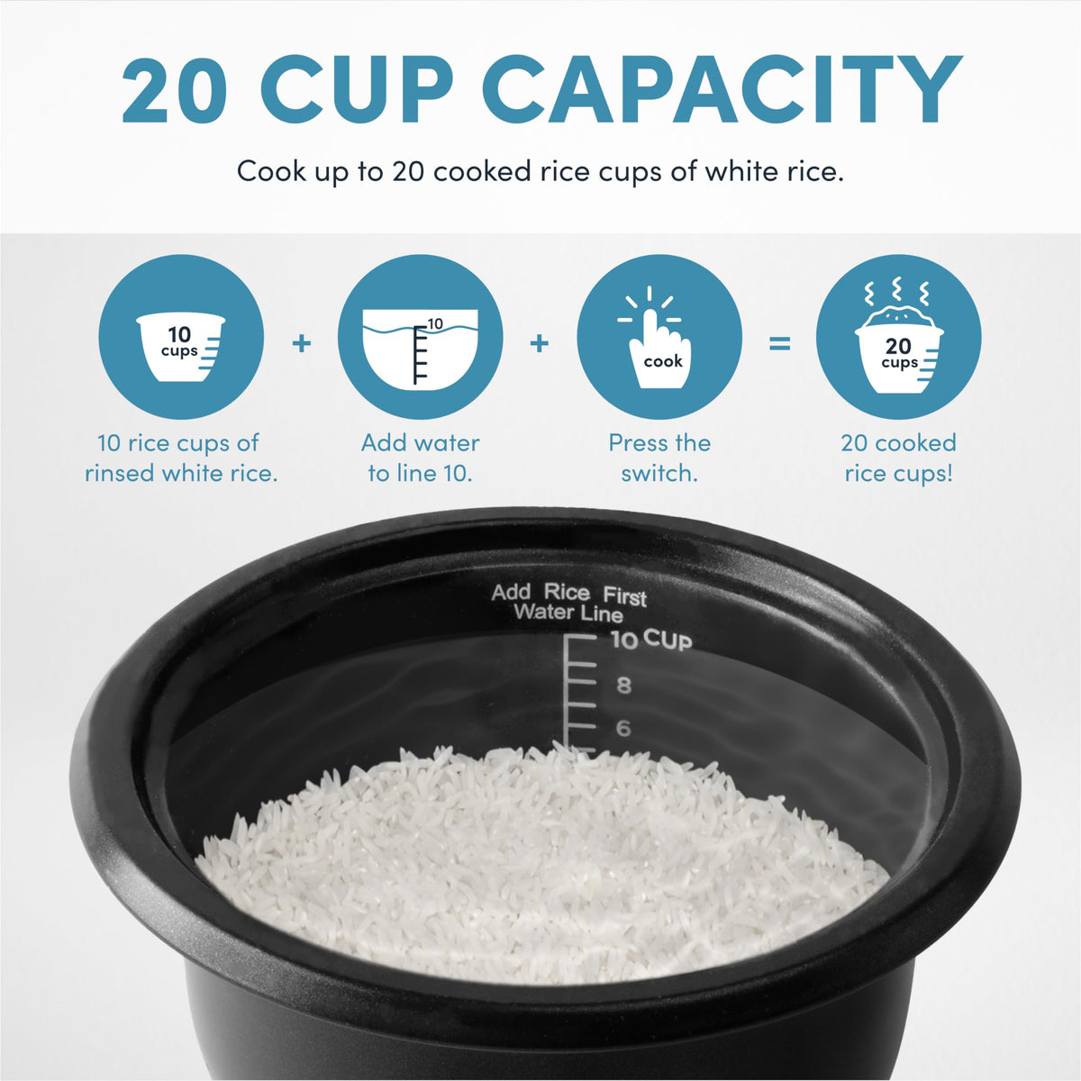 AROMA ARC-390NGP dishwasher-safe parts ease cleanup after busy meals.