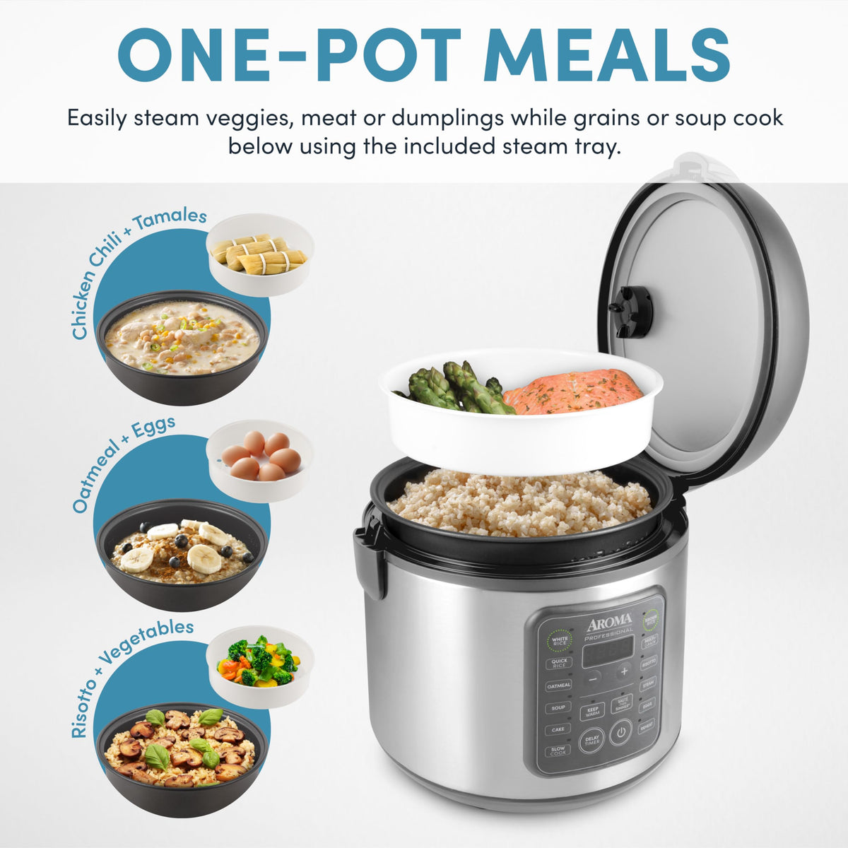 AROMA ARC-5200SG 15-hour delay timer for ready meals