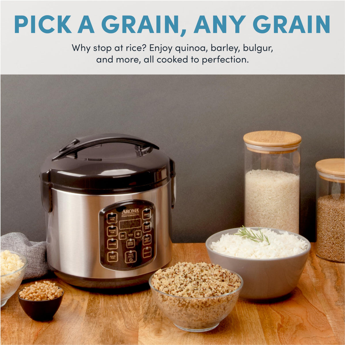 AROMA ARC-954SBD steam basket supports two-in-one cooking for veggies.