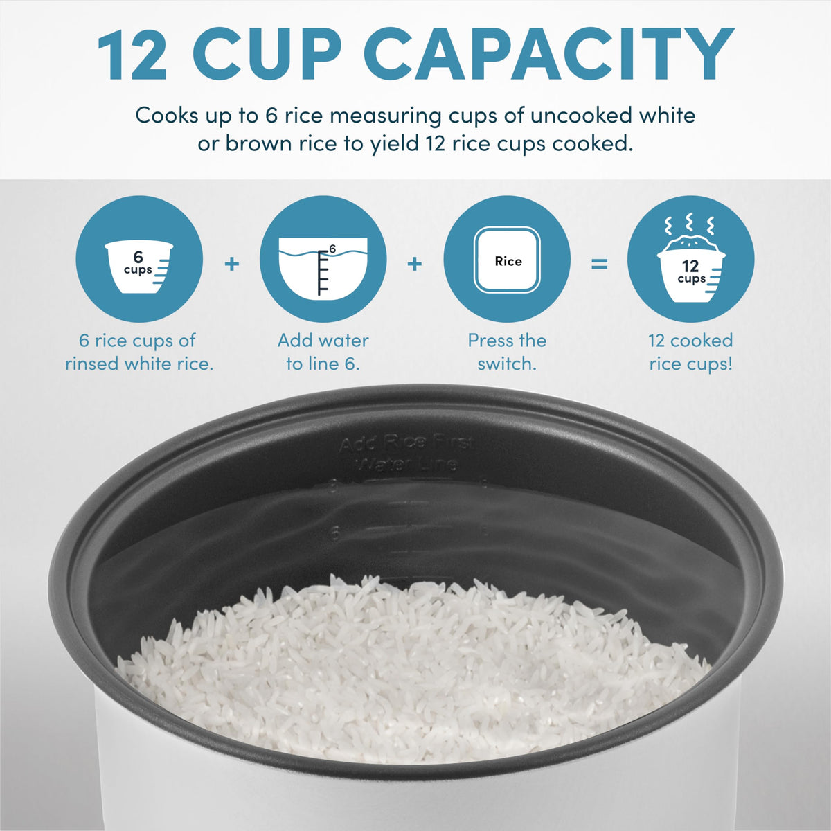 AROMA ARC-966BD rice measuring cup included for precise portions.