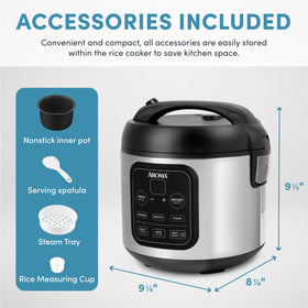 Measuring cup and spatula included with the ARC-994SB.