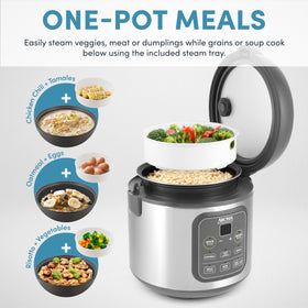 AROMA ARC-994SG steam tray enables healthy steam cooking while rice cooks below