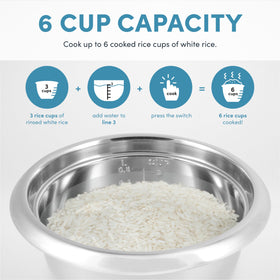 AROMA automatic cooking with keep-warm mode ensures ready rice without monitoring.