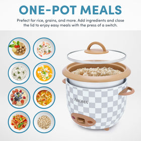 AROMA CoreCoat ceramic inner pot highlighting PFAS-free coating and easy release