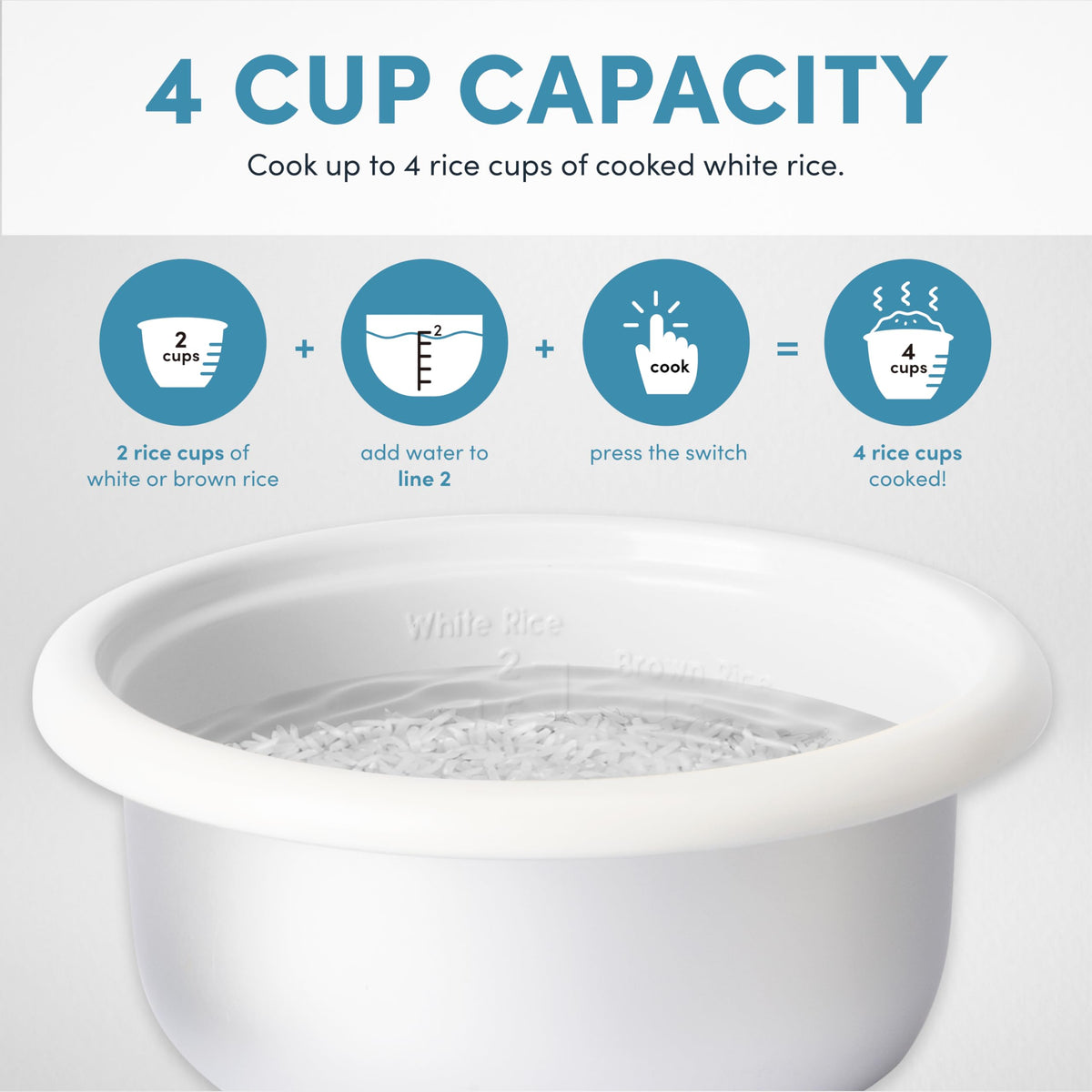 AROMA CoreCoat automatically keeps rice warm after cooking.