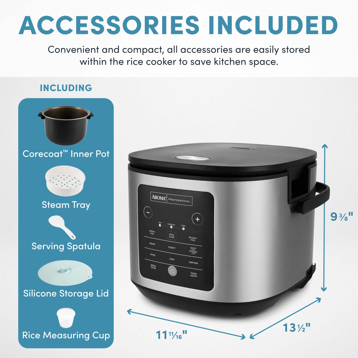 AROMA digital control panel lets you customize timing and modes