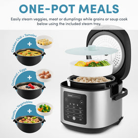AROMA lift-out pot handles enabling easy serving at the table