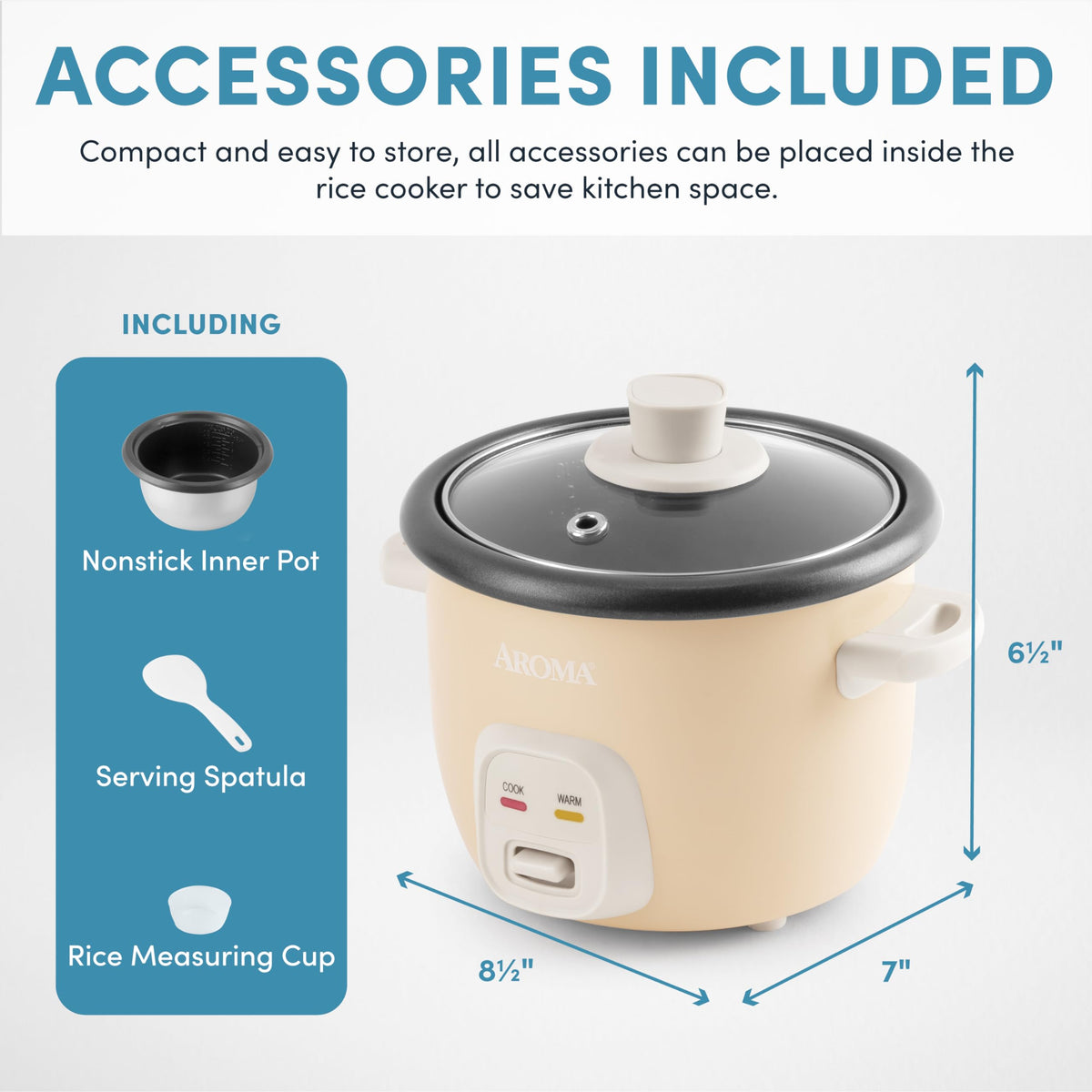 AROMA Mini Rice Cooker in milk tea color adds modern style to kitchen
