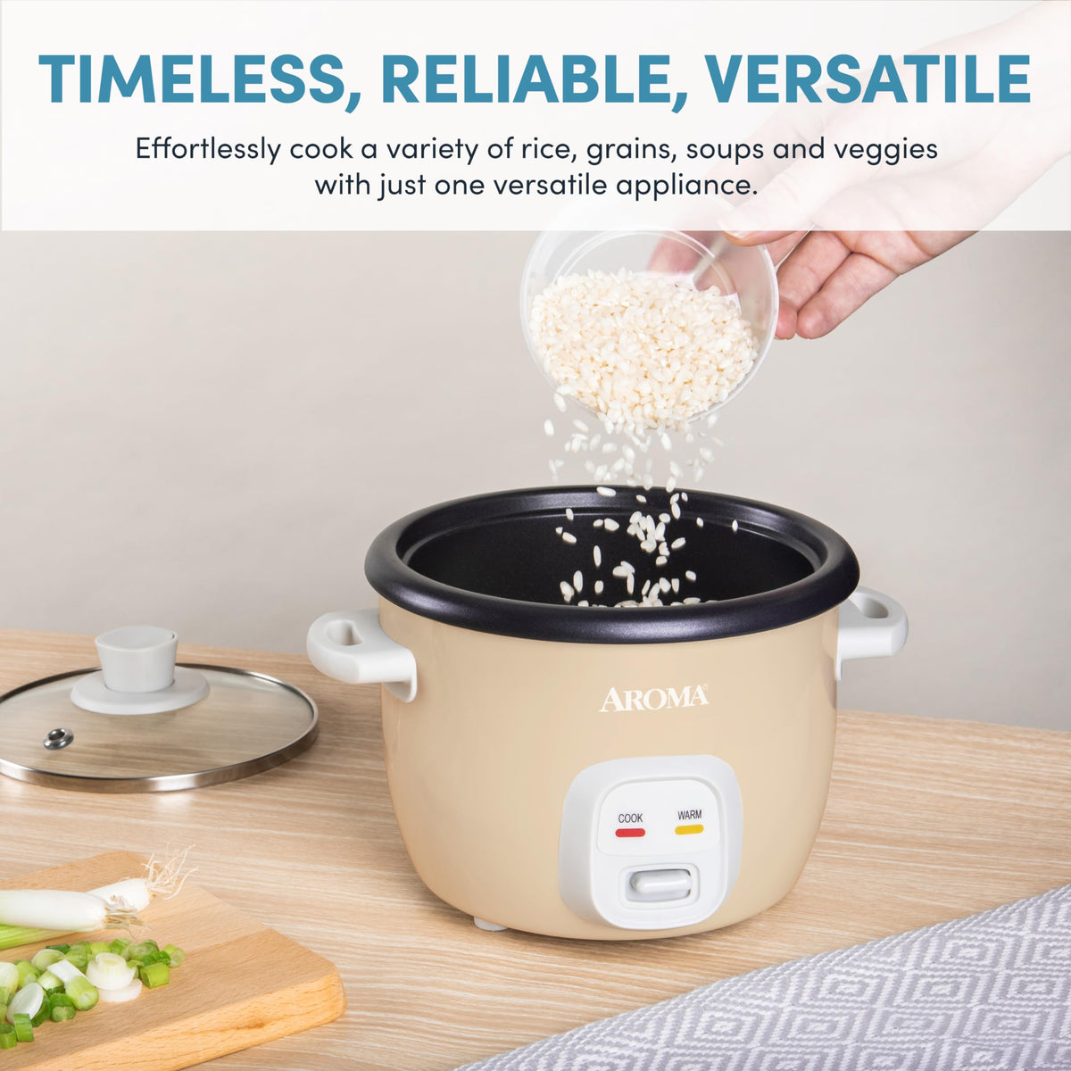 AROMA Mini Rice Cooker nonstick inner pot cleans easily and is dishwasher safe
