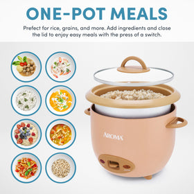 AROMA one-touch control panel in caramel color for quick start.
