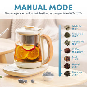 AROMA BPA-free lid and lift-off base simplify refills and cleaning.