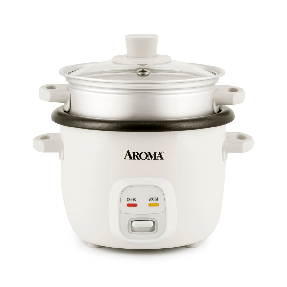 AROMA ARC-302-1NG rice cooker front view for a compact meal solution.