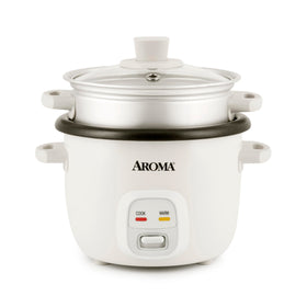 AROMA ARC-302-1NG rice cooker front view for a compact meal solution.