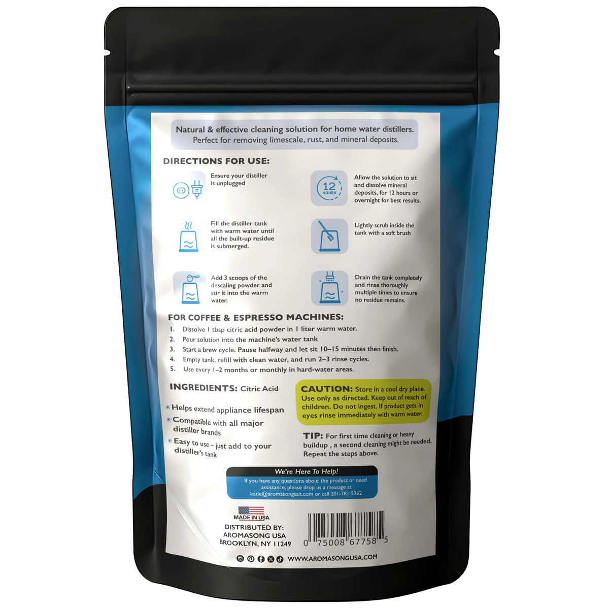 Aromasong eco-friendly formula label highlights biodegradable cleaning power