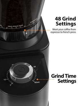 Aromaster anti-static grinder bin keeps counters clean during grinding