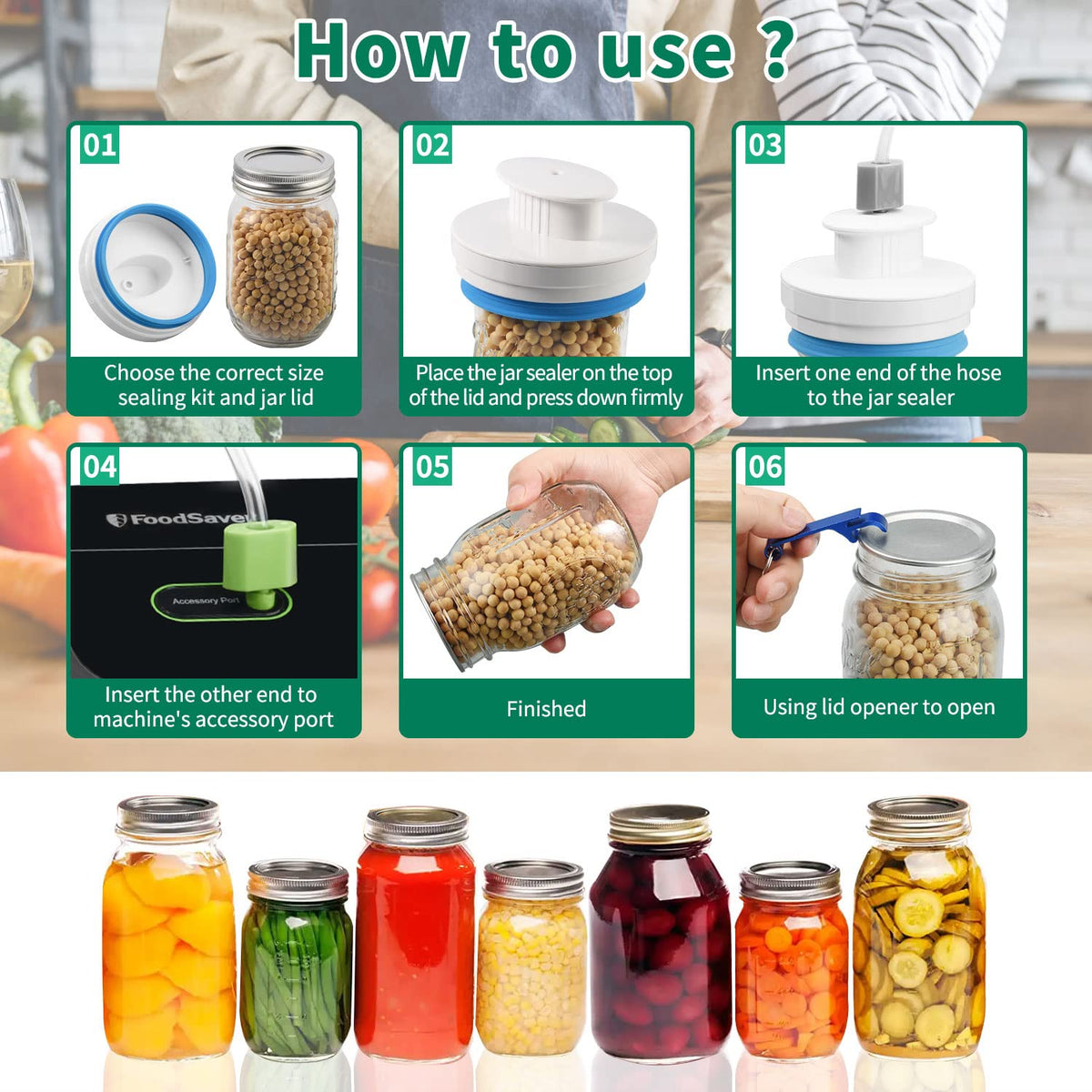 Arozxin jar sealer includes built-in bottle opener for quick access.