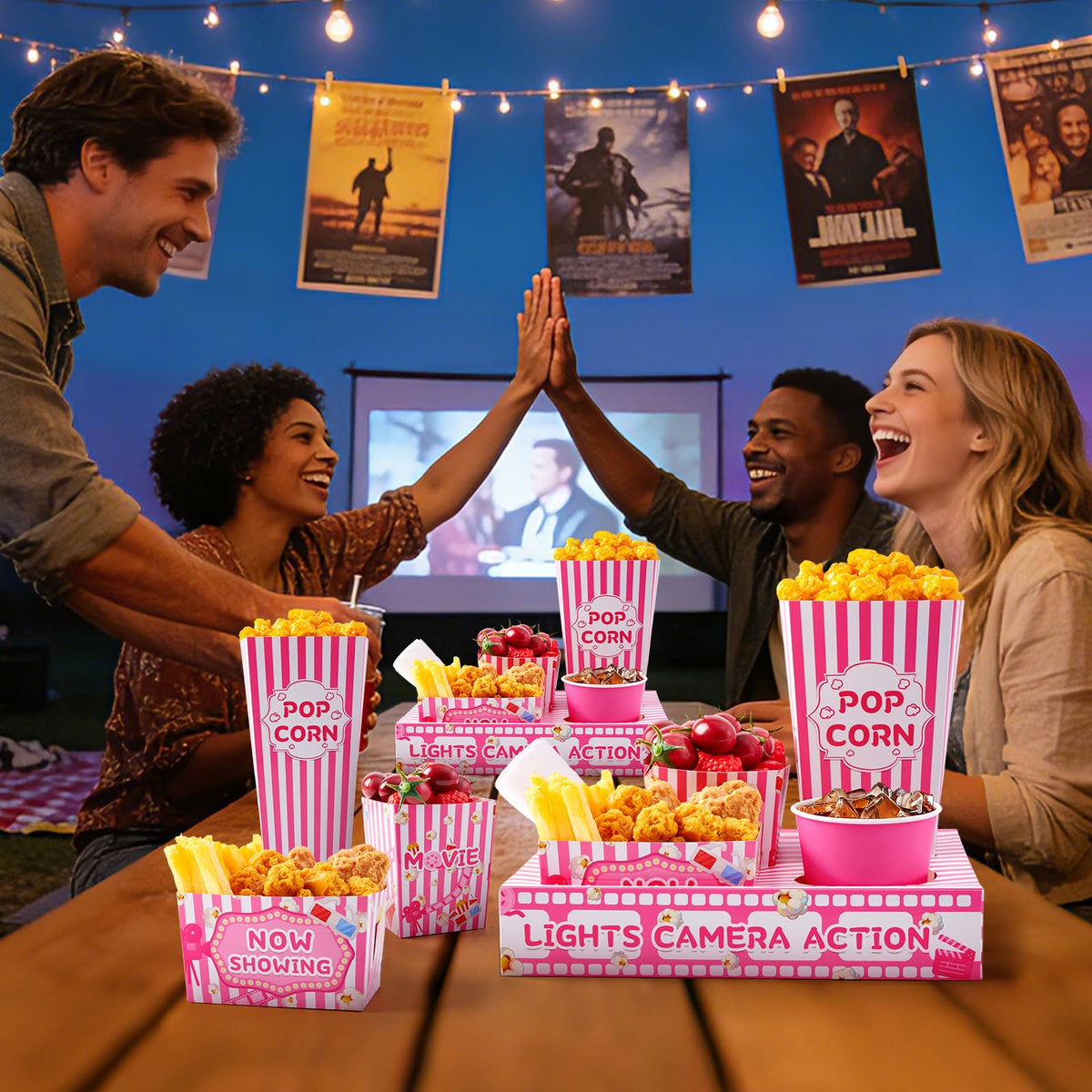 ARQRHTLY grease-resistant trays prevent messes during movie snacks