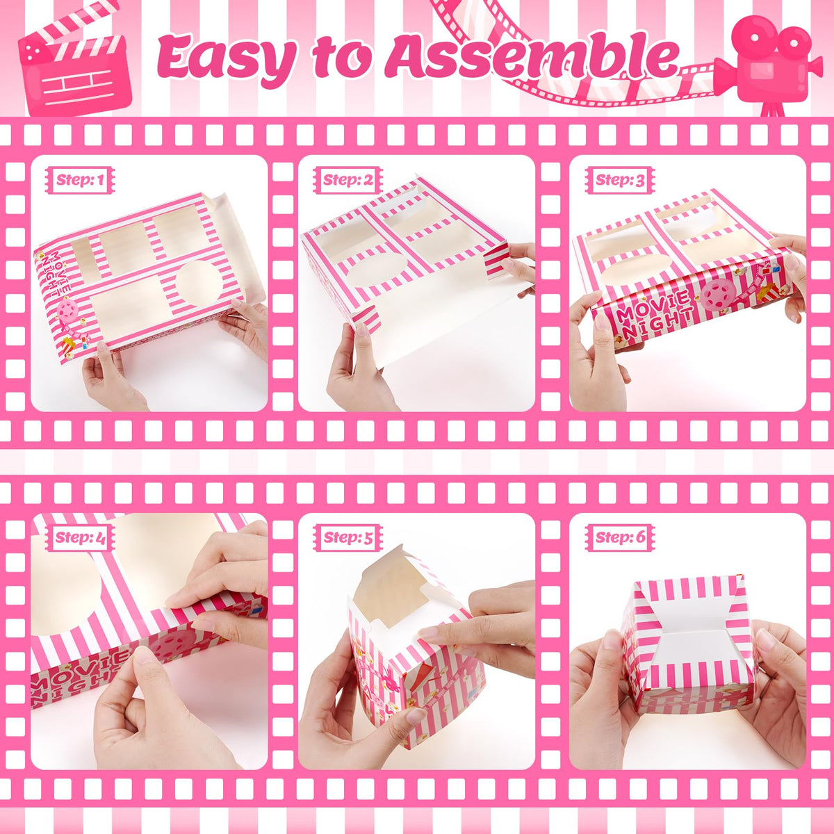 ARQRHTLY food bowl pink-striped versatile for chips, fruit, or candy