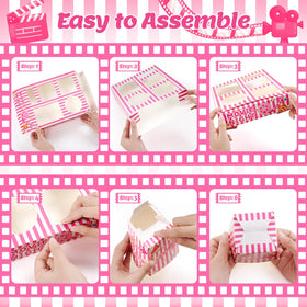 ARQRHTLY food bowl pink-striped versatile for chips, fruit, or candy