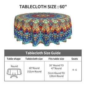 Arroganttiom 60x60 inch tablecloth on a round table for easy entertaining.