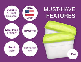 Arrow clear BPA-free containers stacked for space-saving organization.