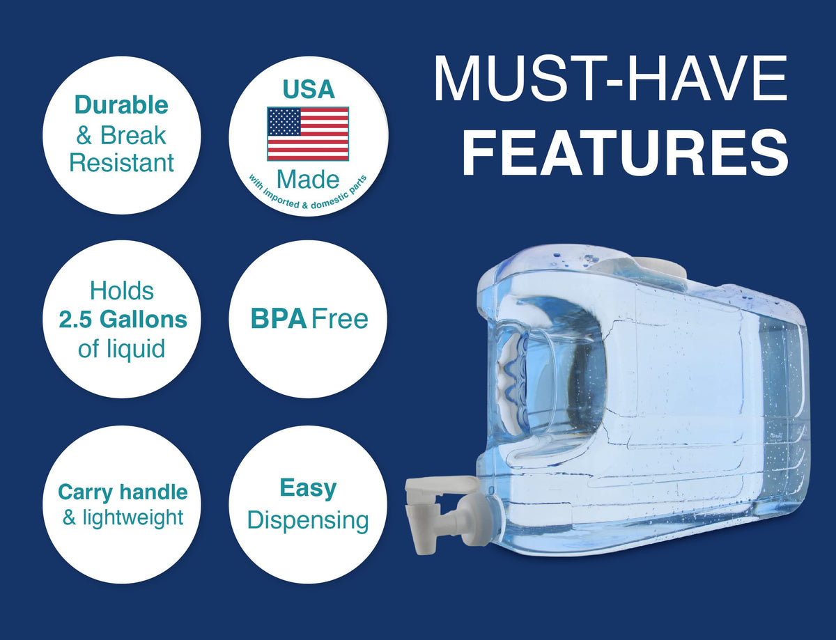 Arrow Home Oasis spigot design promotes mess-free pouring from the fridge.