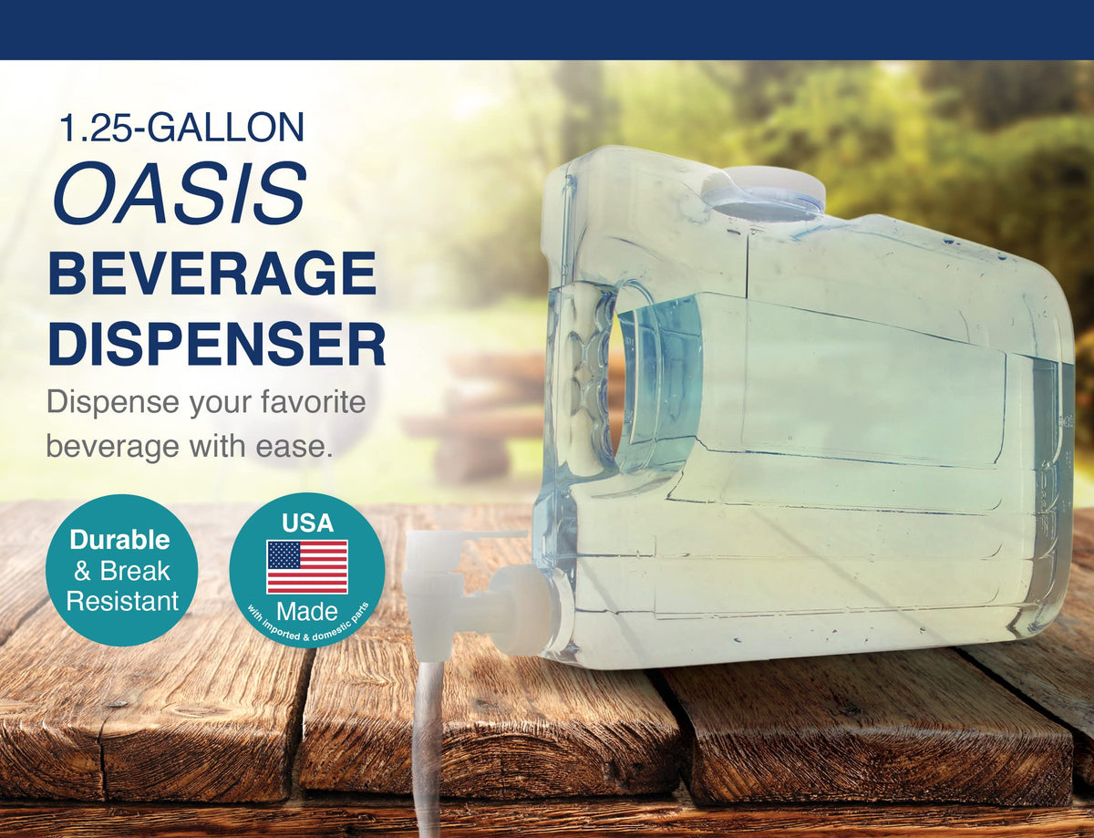Arrow Home Oasis clear body showing 1.25 gallon capacity