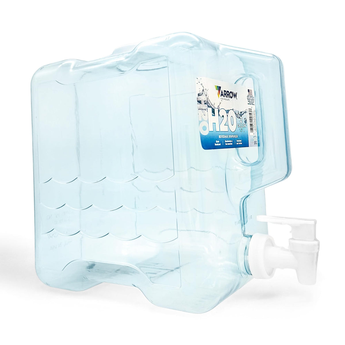 Arrow Home Products 2-Gallon Drink Dispenser with Spigot in fridge for easy, chilled pouring.