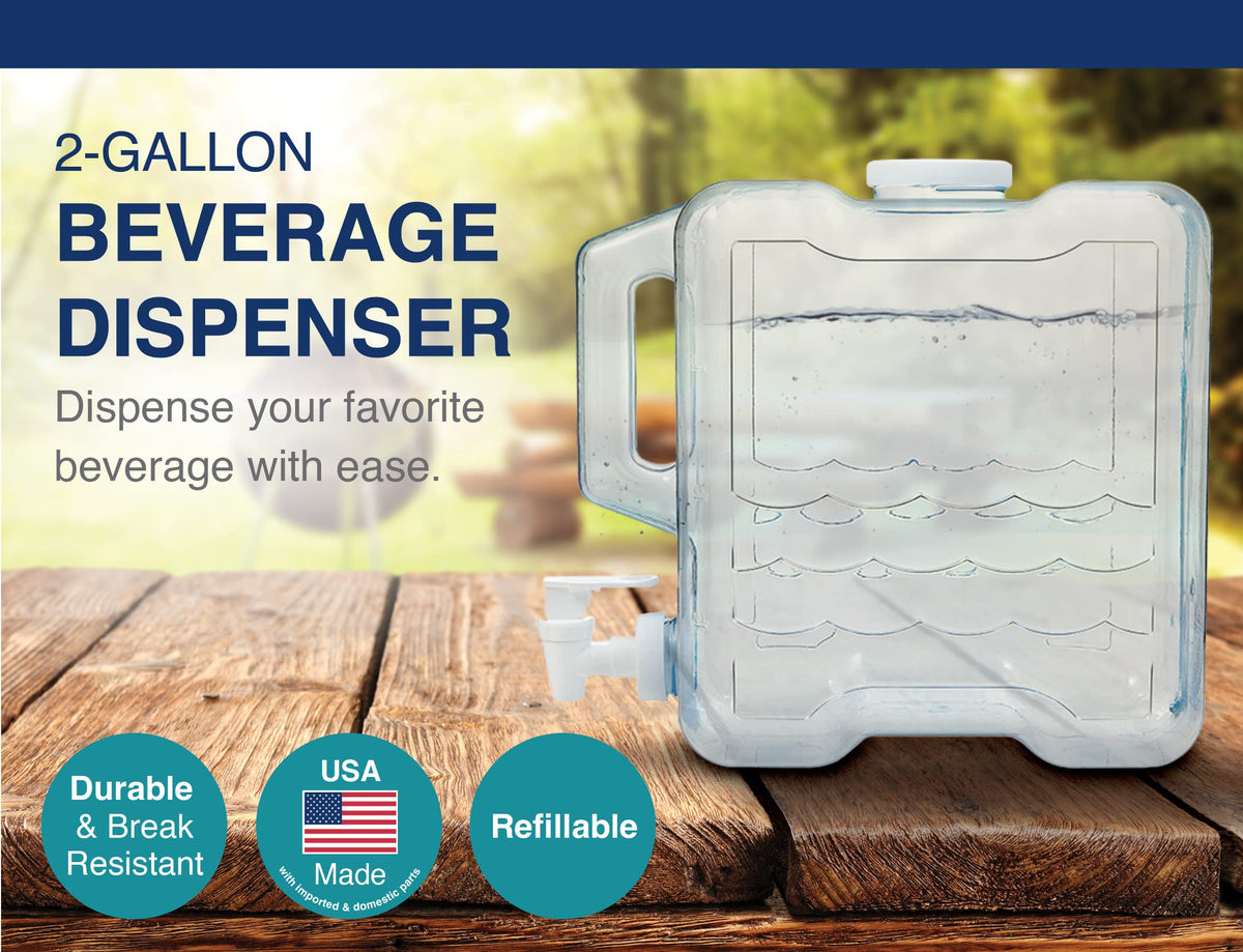 Arrow Home Products BPA-free plastic dispenser with spigot for mess-free pours.
