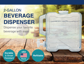 Arrow Home Products BPA-free plastic dispenser with spigot for mess-free pours.